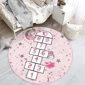 Różowy dywan dziecięcy ø 100 cm Comfort – Mila Home