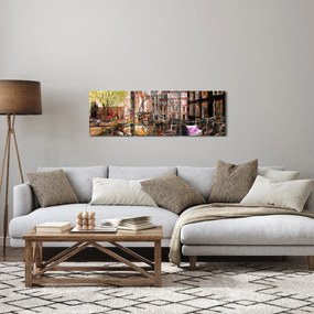 Obraz - Amsterdam (z zegarem) (90x30 cm)