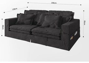 Czarna sofa 236 cm Nora – Ropez
