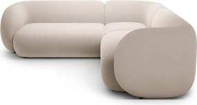 Beżowy aksamitny narożnik Kate – Micadoni