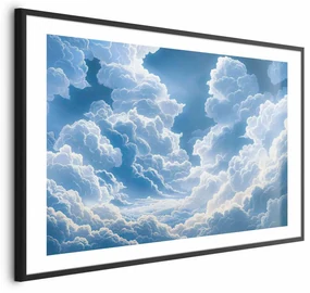 Plakat Niebo i puchate chmury 90x60 cm z ramą czarną z marginesem ARTGEIST B
