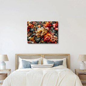 Obraz - Pomarańczowo-czerwone kwiaty (70x50 cm)