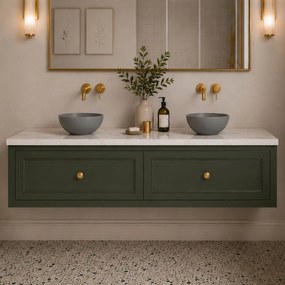 Umywalka ceramiczna nablatowa okrągła szara matowa bez otworu na baterię 32 cm MALO Grey z powłoką easy clean