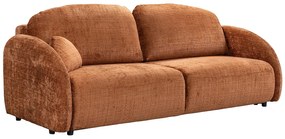 Kanapa 3-osobowa rozkładana z terakotowej tkaniny szenilowej AVOLINE