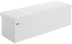 Taboretka z miejscem do przechowywania BELLA, 115x40x40cm, biała Casaria