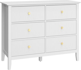HOMCOM Komoda Sideboard z 6 szufladami Nowoczesna komoda do przechowywania do salonu sypialni przedpokoju 100 x 40 x 78 cm Biały | Aosom PL