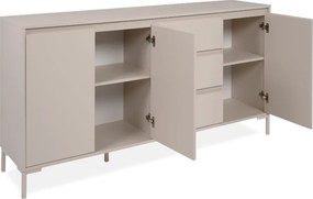 Beżowa komoda Korsika 170 cm z szafkami i szufladami