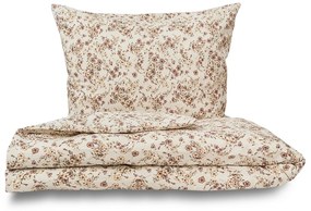 Kvalitex Pościel krepa Kvítí beżowa, 240 x 220 cm,2x 70 x 90 cm, 240 x 220 cm, 2 szt. 70 x 90 cm