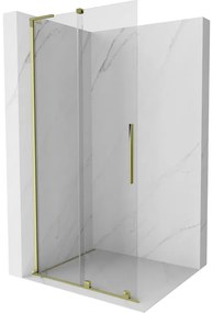 Mexen Velar L ścianka prysznicowa rozsuwana Walk-in 90 x 200 cm, transparent 8 mm, złota - 871-090-003-03-50
