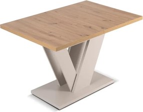 Stół Prostokątny Rozkładany CLARK 120-160 cm Dąb Artisan/Kaszmir Japandi