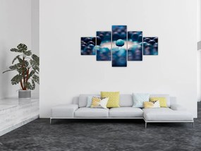 Obraz - Niebieskie kuleczki (125x70 cm)