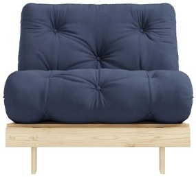 Fotel rozkładany z ciemnoniebieskim obiciem Karup Design Roots Raw/Navy