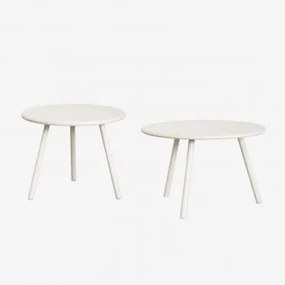 Zestaw 2 Stolików Pomocniczych Ogrodowych Ze Stali Aradina Nature - Sklum