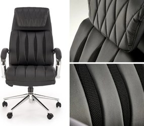 Czarno fotel gabinetowy z ekoskóry Romano Halmar