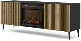 Szafka RTV z frezowanym frontem i kominkiem G1-H40