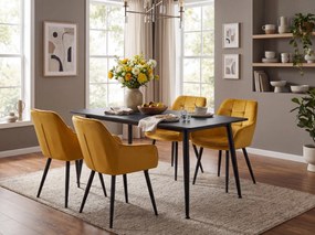 Stół jadalniany RION 130x70 cm z ceramicznym blatem, czarny marmur