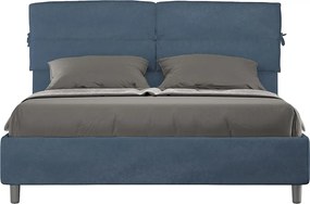 Łóżko bez stelaża tapicerowane 160x210 microfibra Niebieski Nandy