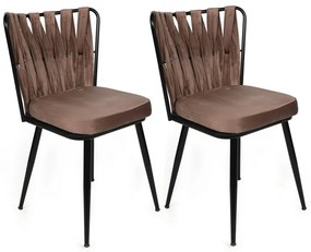 Zestaw krzeseł do jadalni Kusakli Light Brown and Black, 4 szt., 4 szt.