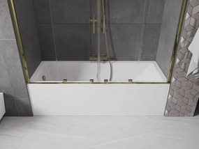 Mexen Velar Duo parawan nawannowy 2-skrzydłowy rozsuwany 180 x 150 cm, transparent, złoty - 896-180-000-02-50