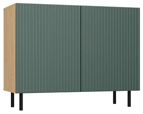 Komoda z ryflowanym frontem KAMA 2D SLIM ARTISAN ZIELEŃ