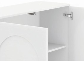 Komoda do Salonu Sypialni ANSA 204 cm Biała Czterodrzwiowa Nowoczesna