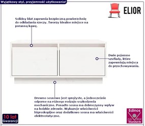 Biały stolik kawowy do salonu - Lioren