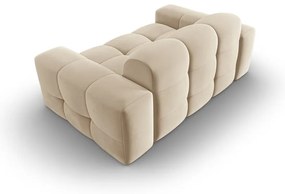 Beżowa aksamitna sofa 156 cm Kendal – Micadoni Home