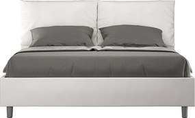 Łóżko bez stelaża tapicerowane 160x200 sztucznej skóry Biały Antea