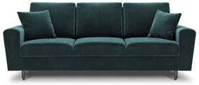 Morska aksamitna rozkładana/ze schowkiem sofa 235 cm Kyoto – Cosmopolitan Design