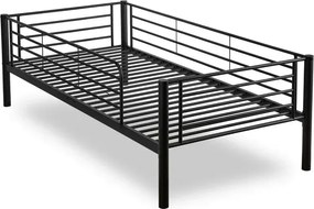 Łóżko Piętrowe Dla Dzieci 90x200 cm RODEZ Metalowe Czarne
