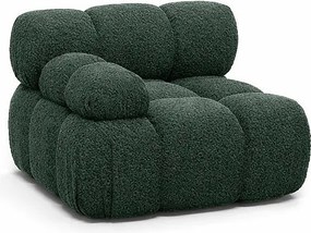 Moduł boczny do systemu modułowego, tkanina bukla Abriamo, Ciemnozielony, Lewy, Selia