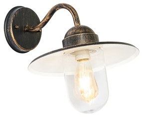 Zewnetrzna Rustykalna lampa ścienna zewnętrzna antyczne złoto IP44 - KansasWiejski/ Rustykalny / Vintage Oswietlenie zewnetrzne