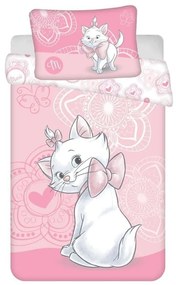 Różowa bawełniana pościel dziecięca do łóżeczka 100x135 cm Marie Cat – Jerry Fabrics