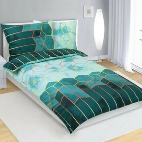 Bellatex Pościel bawełniana Plaster miodu zielony, 140 x200 cm, 70 x 90 cm