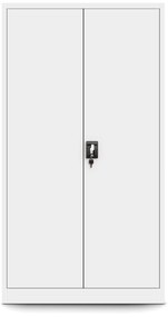 Biurowa szafa metalowa na akta TOMASZ, 900 x 1850 x 450 mm, biała