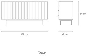 Czarna niska komoda 159x80 cm Sierra – Teulat