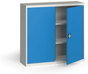 Szafa metalowa, 1150 x 1200 x 400 mm, 2 półki, szara/niebieska