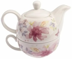 Dzbanek porcelanowy z filiżanką Flower, 400 ml