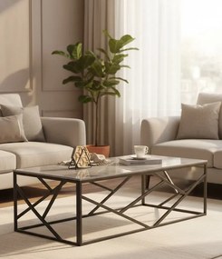 Loftowa ława z blatem popielaty marmur M6-F78