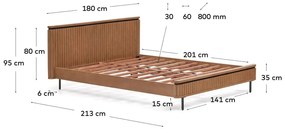 Łóżko dwuosobowe z drewna mango ze stelażem 160x200 cm Licia – Kave Home