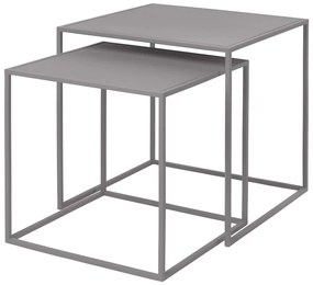 Jasnoszare metalowe stoliki zestaw 2 szt. 40x40 cm Fera – Blomus