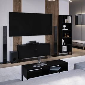 Stolik kawowy prostokątny czarny MATTEO 900 x 450 x 450 mm