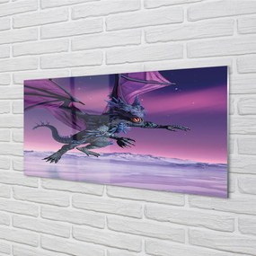 Szklany Panel Smok kolorowe niebo