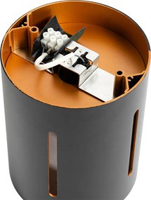 Designerska lampa sufitowa czarna ze złotym wnętrzem - Yana