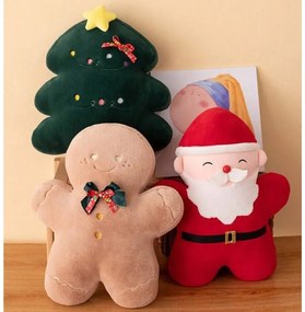 Aksamitna poduszka dekoracyjna w kształcie choinki MERRYLY, zielona