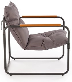 HUDSON Zestaw ogrodowy HUDSON sofa, 2 fotele, ława, popielaty nowoczesny