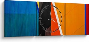 Obraz - Geometria (z zegarem) (90x30 cm)