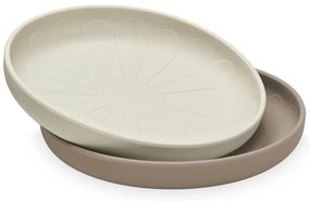 Beżowe silikonowe talerze dla dzieci zestaw 2 szt. ø 18,5 cm Earth – Cam Cam Copenhagen