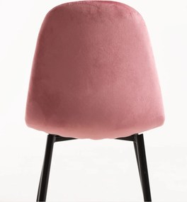 Zestaw 4 Krzese Teok Black Aksamitne