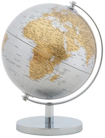 Dekoracja na stół w kolorze srebrno-złotym Mauro Ferretti Globe, wys. 28 cm